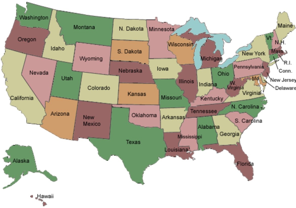 US Map Quiz Image